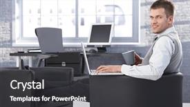  Presentation with endangered snow leopard resting - Amazing slide deck having business concept painted red head backdrop and a coral colored foreground