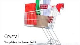  Presentation with boxes - Amazing slide deck having internet business series - shopping cart with boxes backdrop and a  colored foreground
