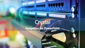  Presentation with network cable - Slide deck having internet cable into the router background and a ocean colored foreground