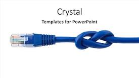  Presentation with cable - Colorful PPT theme enhanced with internet cable with knot isolated backdrop and a white colored foreground