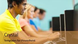  Presentation with internet cafe - Slide deck having piggy bank and pound gbp coins background and a gray colored foreground