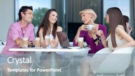  Presentation with cold brew coffee - Colorful presentation design enhanced with internet cafe - young people enjoying coffee break backdrop and a gray colored foreground