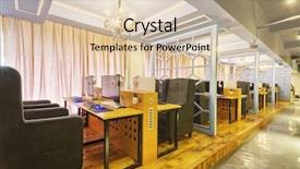  Presentation with internet cafe - Amazing PPT theme having internet cafe interior backdrop and a  colored foreground