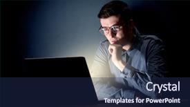  Presentation with dark night - Presentation design consisting of internet challenges - young handsome businessman working late background and a navy blue colored foreground