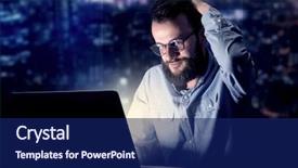  Presentation with blue night - Amazing slides having internet challenges - young handsome businessman working late backdrop and a  colored foreground