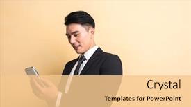  Presentation with smart - Amazing PPT theme having internet china - asian business man use smart backdrop and a lemonade colored foreground