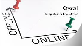  Presentation with online saftey - Cool new PPT theme with internet communication - offline and online chart backdrop and a white colored foreground