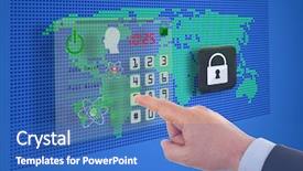  Presentation with internet security - Slide set enhanced with internet concept - cyber security background and a teal colored foreground