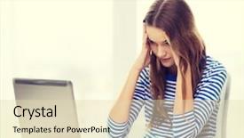  Presentation with internet of things home automation - Audience pleasing presentation theme consisting of internet concept - upset teenage girl backdrop and a  colored foreground