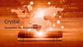  Presentation with internet of things iot concept - Amazing theme having internet concept with mobile phone backdrop and a  colored foreground