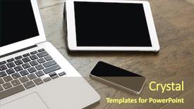  Presentation with smart - Audience pleasing PPT theme consisting of internet connection - laptop with tablet and smart backdrop and a violet colored foreground