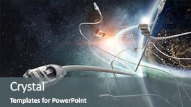  Presentation with telecommunication - Theme consisting of internet connection and telecommunications background and a gray colored foreground