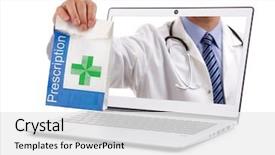  Presentation with drug - Beautiful slides featuring internet drug store concept doctor backdrop and a white colored foreground