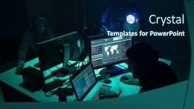  Presentation with fraud - Presentation theme featuring internet-fraud-darknet-data-thiefs background and a navy blue colored foreground