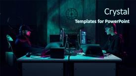  Presentation with fraud - PPT layouts consisting of internet-fraud-darknet-data-thiefs background and a navy blue colored foreground