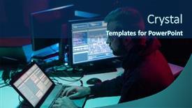  Presentation with fraud - Cool new PPT theme with internet-fraud-darknet-data-thiefs backdrop and a navy blue colored foreground