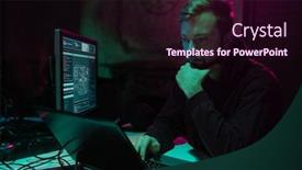  Presentation with coding - Slide set featuring internet-fraud-darknet-data-thiefs background and a wine colored foreground