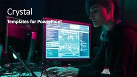  Presentation with fraud - Presentation design consisting of internet-fraud-darknet-data-thiefs background and a black colored foreground