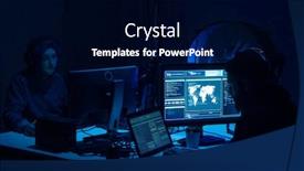  Presentation with coding - Presentation design with internet-fraud-darknet-data-thiefs background and a black colored foreground