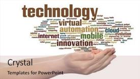  Presentation with future digital technology - Colorful slide set enhanced with internet future development research evolution backdrop and a coral colored foreground