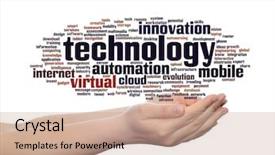  Presentation with future digital technology - Beautiful slides featuring internet future development research evolution backdrop and a coral colored foreground