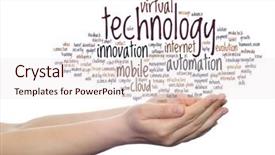  Presentation with future digital technology - Slides with internet future development research evolution background and a sky blue colored foreground