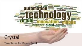  Presentation with future digital technology - Cool new theme with internet future development research evolution backdrop and a soft green colored foreground