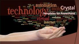  Presentation with future digital technology - Cool new presentation theme with internet future development research evolution backdrop and a wine colored foreground