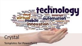  Presentation with future digital technology - Theme with internet future development research evolution background and a soft green colored foreground