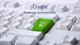  Presentation with green color - Slides enhanced with internet green - detail of the keyboard background and a sky blue colored foreground