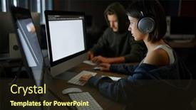  Presentation with computers - Audience pleasing theme consisting of internet-hackers-works-on-computers backdrop and a wine colored foreground