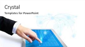  Presentation with touch screen accessible for disable students - Audience pleasing theme consisting of internet marketing - hands are pointing on touch backdrop and a white colored foreground