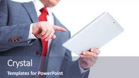  Presentation with education on computer black hands - Beautiful presentation theme featuring internet marketing - hands of businessman with tablet backdrop and a ocean colored foreground