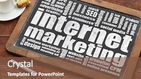  Presentation with network marketing - Beautiful PPT layouts featuring internet marketing word cloud backdrop and a tawny brown colored foreground