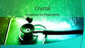  Presentation with light up - Theme having healthcare equipment - fiber optics background with lots background and a seafoam green colored foreground