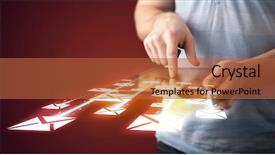  Presentation with hands holding black tablet - Slides having internet mobile - hand holding tablet and sending background and a red colored foreground