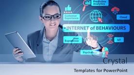  Presentation with internet of things iot concept - Slide deck featuring internet-of-behaviours-iob-concept background and a light blue colored foreground