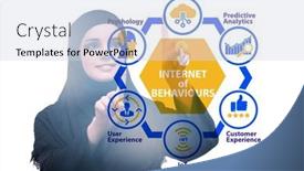  Presentation with internet - Presentation design enhanced with internet-of-behaviours-iob-concept background and a sky blue colored foreground