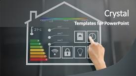  Presentation with virtual technology - Slide set enhanced with internet of things and technology background and a gray colored foreground