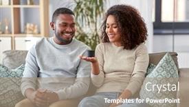  Presentation with smart home - Presentation theme featuring internet of things and technology background and a coral colored foreground