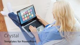  Presentation with smart home - Beautiful theme featuring internet-of-things-and-technology backdrop and a light blue colored foreground