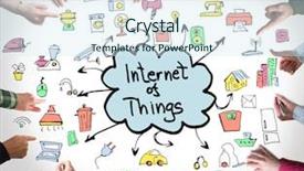  Presentation with internet - Audience pleasing theme consisting of internet of things business concept backdrop and a sky blue colored foreground