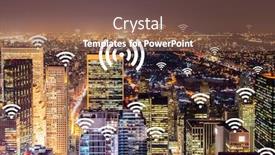  Presentation with internet - Beautiful PPT theme featuring internet-of-things-concept backdrop and a tawny brown colored foreground