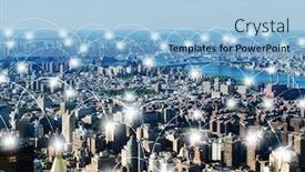  Presentation with internet - Audience pleasing theme consisting of internet-of-things-concept backdrop and a light blue colored foreground