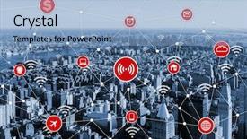 Presentation with internet - Amazing PPT layouts having internet of things concept backdrop and a light blue colored foreground