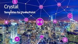  Presentation with internet - Amazing presentation design having internet of things concept backdrop and a navy blue colored foreground