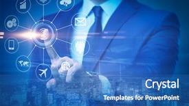  Presentation with internet - Amazing PPT theme having internet of things concept backdrop and a teal colored foreground