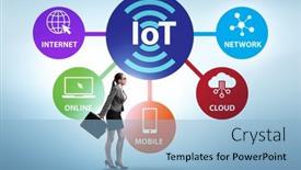  Presentation with iot - Presentation theme consisting of internet-of-things-iot-concept background and a light blue colored foreground