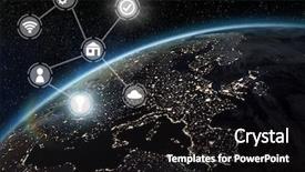  Presentation with abstract digital business interface - Audience pleasing theme consisting of internet of things over earth backdrop and a black colored foreground