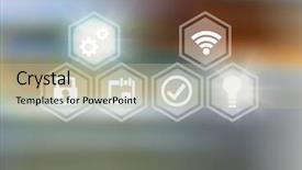  Presentation with interface - Cool new presentation theme with icons interface of internet backdrop and a mint green colored foreground